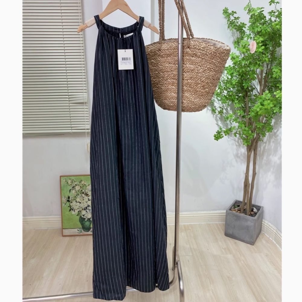 DISSH Striped Halter Maxi Dress in Black and White - Picture 6 of 10